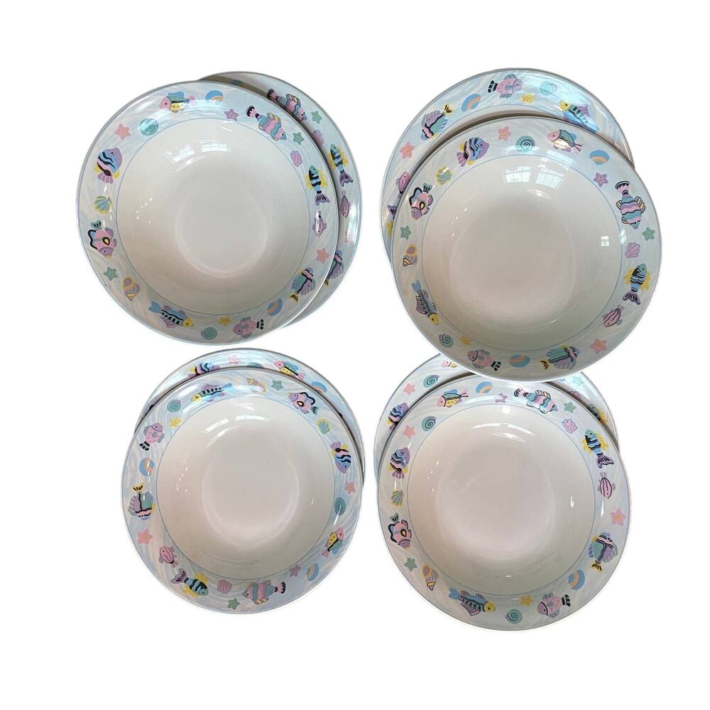 1990's Vitromaster Sea Side soup/cereal bowls, set of 8
